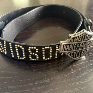 Harley Davidson Spell Out Belt with Belt Buckle Size 32